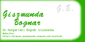 giszmunda bognar business card